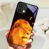 For OPPO K13 5G Case Cool Lion Wolf Tempered Glass Back Cover For OPPO K13 OPPOK13  Phone Case Protective Shell K 13 Fundas Capa