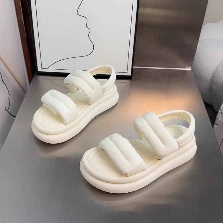 Niche style sandals women's new summer platform Velcro casual versatile high-end bread beach shoes