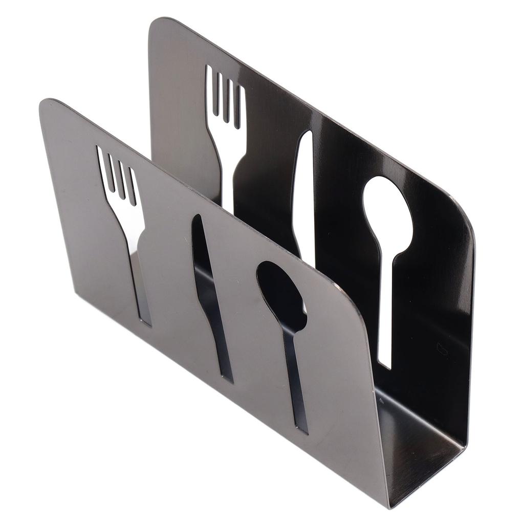 Napkin Holder Unique Knife Fork Cutout Pattern Anti Slip Upright Metal Napkin Holder for   Restaurants Hotels