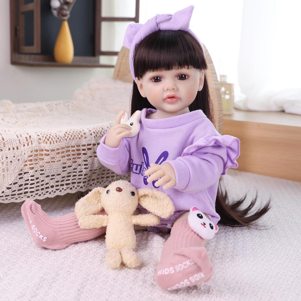 55cm Realistic Reborn Girl Doll Full Silicone Vinyl Realistic Princess Babies Dolls Kids Christmas Halloween Decoration Gifts
