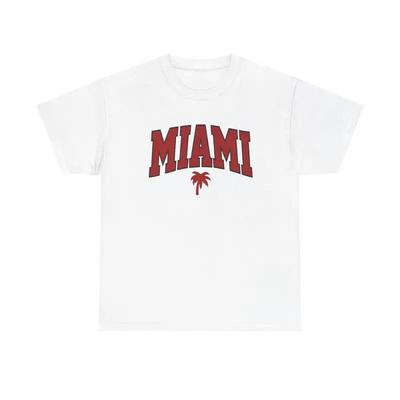 Miami T-Shirt Vintage Retro Kleidung Schwere Baumwolle