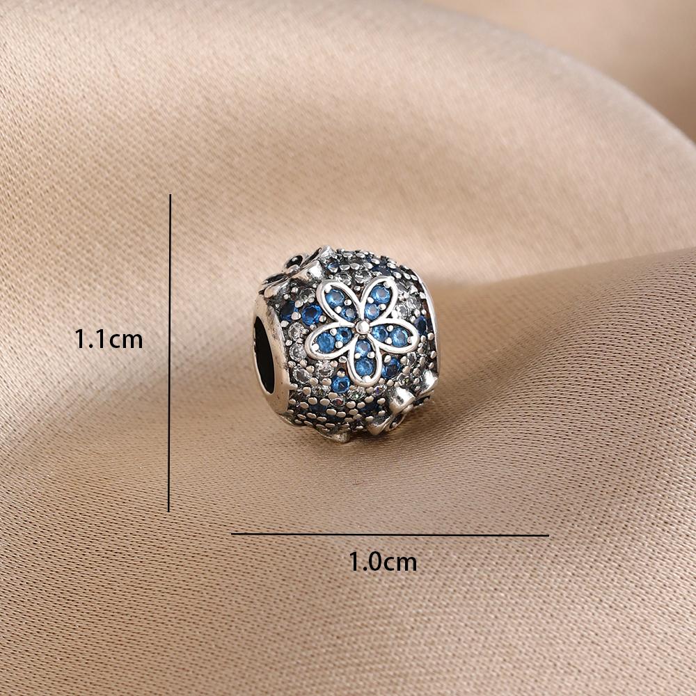 Blue 925 Silver Dolphin Octopus Turtle Swallow Pendant Bead, Suitable for European Bracelet DIY Women's Jewelry Accessories