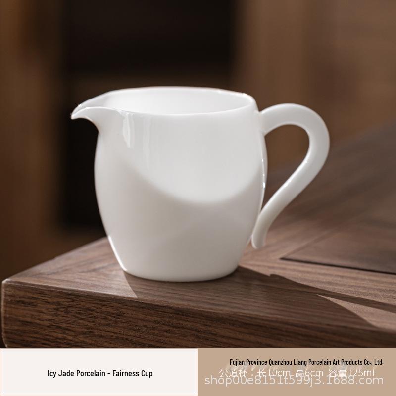 Dehua Thin-Walled Ice-Glazed Jade Porcelain Tea Cup - Ceramic Travel Set for Outdoor Quick Brewing