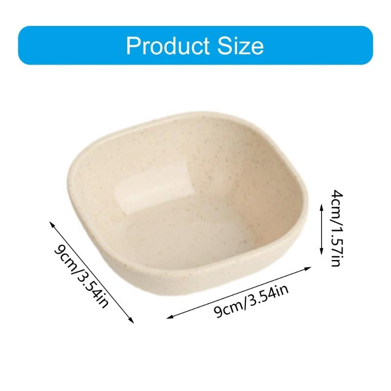 Hamster Food and Water Feeder Bowl Set, 9 Plastic Bowls in Assorted Color with Rounded Edges, and Open Rounded-Square Shape For Daily Feeding