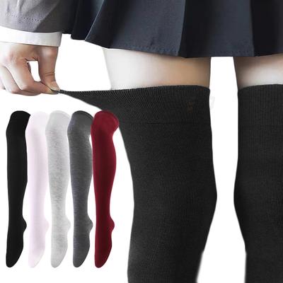 Mode Bein Damen Socken Über Knie Socken Einfarbig Stulpen Kniehohe Socken 5 Farben Optional