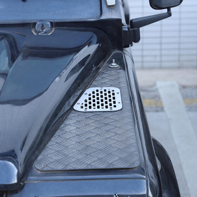 For 2004-18 Land Rover Defender 90 110 aluminum alloy car hood air outlet protective mesh cover sticker car exterior accessories