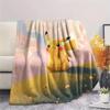 Sky Pikachu  Print Flannel Blanket, High quality Comfortable for All Seasons, Home Decor, Warmth and Comfort