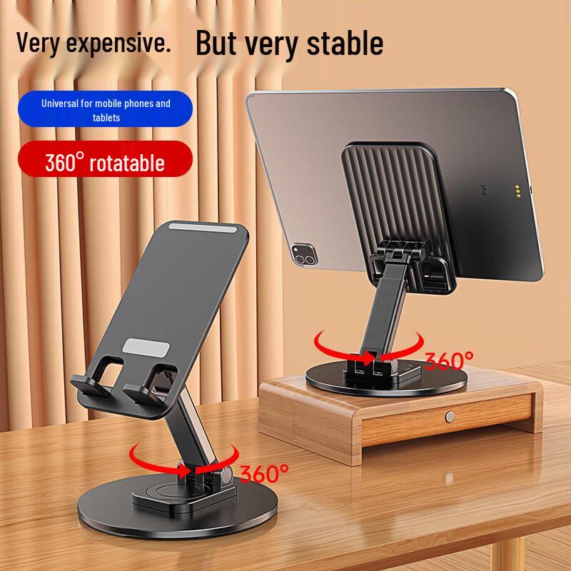 Adjustable Foldable Telescopic Phone & Tablet Desk Holder Snowflake White [High Volume]