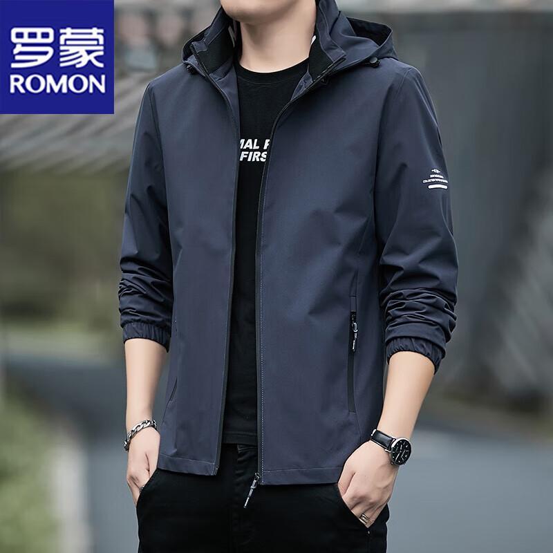 

ROMON Men s Spring Autumn Detachable Hooded Casual Jacket 5XL