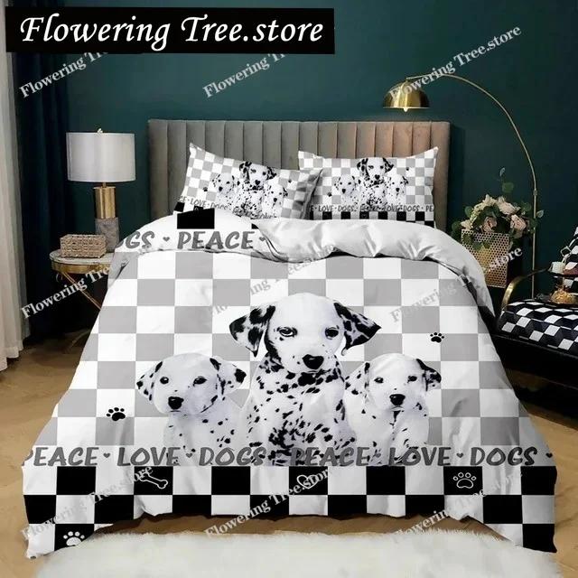 Cartoon Dog Duvet Cover Set Multicolor Watercolor Cute French Bulldog Bedding Set for Girl Boy Polyester Puppy Theme Quilt Cover
