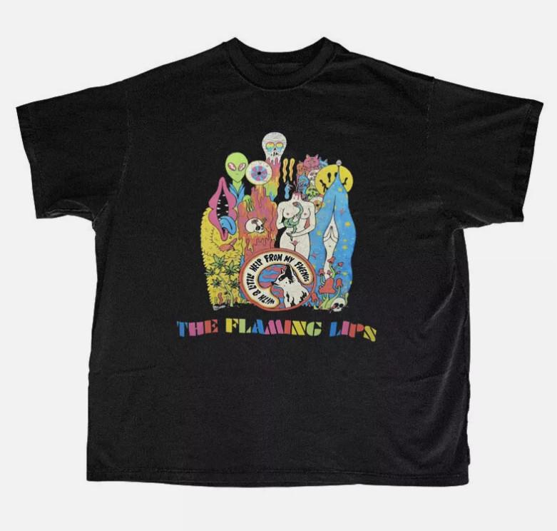 SALE THE FLAMING LIPS T-shirt, A LITTLE HELP FROM MY FRIENDS Unisex T-Shirt S