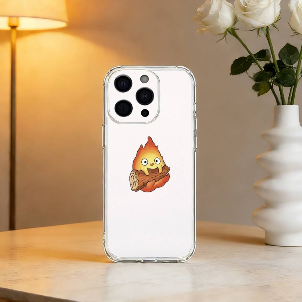 Anime C-Calcifer-ES Cute Phone Case For iPhone 17 16 15 14 13 12 11 Mini Pro Max Plus Transparent Cover iPhone13