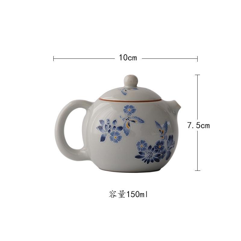 150ml Hand Painted Dancing Butterfly Xishi Teapot Japanese Tea Infuser Pot Tea Maker Kettle With Ball Hole Cha Decoration Craft
