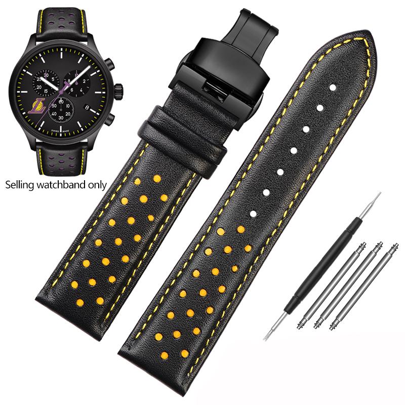 New Genuine Leather Watchband for Tissot 1853 Special T116 Strap T116617 Warriors Knights Lakers Band Heuer Men's 22mm Bracelet