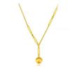 European and American Steel Bead Necklace with Paper Clip Chain - 18K Gold Frosted Stainless Steel Design