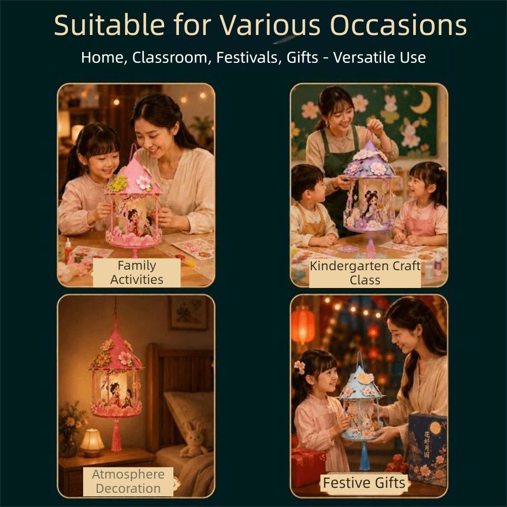 Chinese Style Mid-Autumn Festival Lantern Cartoon Light-Up Lantern Handheld Lantern Photo Props