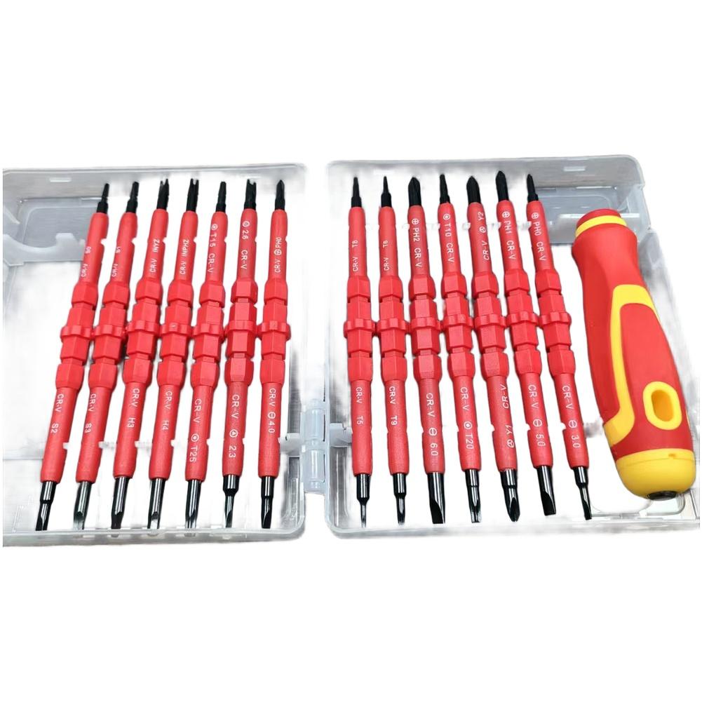 28in1 Magnetic Insulated Electrician Screwdriver Set Insulation 1000v RepairTool Insulated Electrician Screwdriver Set