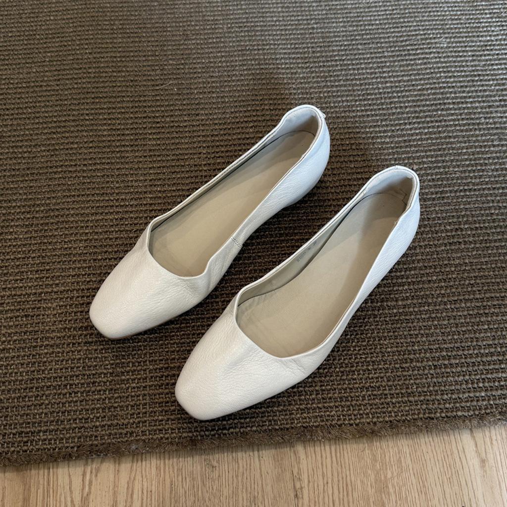 Sheepskin Version~ French Temperament Inner Height Increase Single Shoes Shallow Mouth Versatile One Pedal Commuter Shoes Simple Professional Work S