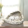 Angel Dog Cat Decoration Statue Resin Pet Memorial Statue Outdoor Garden Home Ornament Sleeping Angel Wing Sculpture