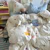 Washed Cotton Four-piece Set, Small Fresh Quilt Cover, Dormitory Bed Sheet Three-piece Set, Bedding