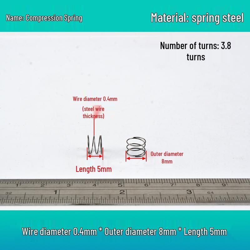 Small Mechanical Compression Spring: 0.4mm Wire, 2-8mm Outer Diameter