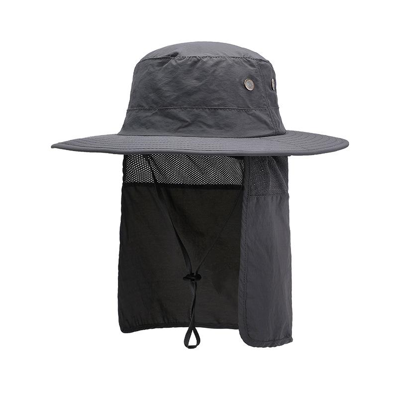 Sommer Fischer Hut Mit Breiter Krempe Für Frauen Männer UV Schutz Sonnenhüte Atmungsaktive Bucker Hut Mit Hals Klappe Männlich wandern Angeln Kappe