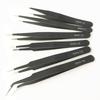 Precision Black Bent Nose Tweezers, 1.5mm Thick, Stainless Steel, Anti-Magnetic, Multipurpose Disassembly Tool