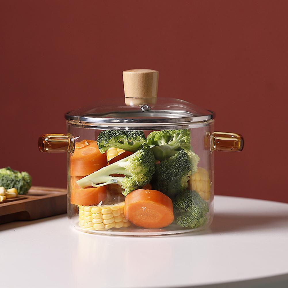 Transparent Glass Stewed Pot High Temperature Resistance Noodle Bowl Kitchen Supplies