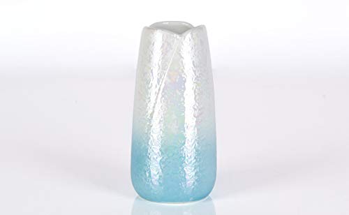 Buddhist Altar Set, Yawaragi Lustre Blue, 5-piece set, 3.0 inch: Tea cup, rice bowl, flower vase, incense burner, candle holder. Stylish, mini, modern