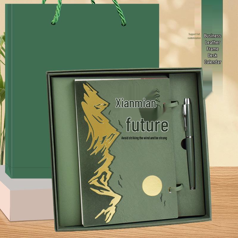 Luxury Leather 2026 Desk Calendar Set: Custom Corporate Gift for Business Meetings