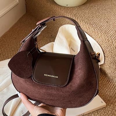 Borsa Piccola Retrò, Borsa a Mano a Forma di Mezzaluna, Borsa a Tracolla per il Lavoro, Borsa a Spalla Singola e da Sottobraccio a Forma di Raviolo