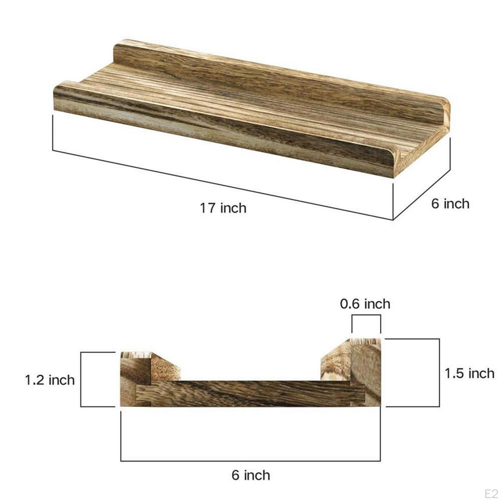 2x Rustic Wood Floating Shelves for Farmhouse Bathroom Decor, Kitchen ,Book Shelf