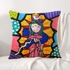 Cartoon Virgin Mary Art Cushion Cover Summer Coolness Linen Fabric Double-Sided Printing Pillow Case Sofa Home Decor Gift