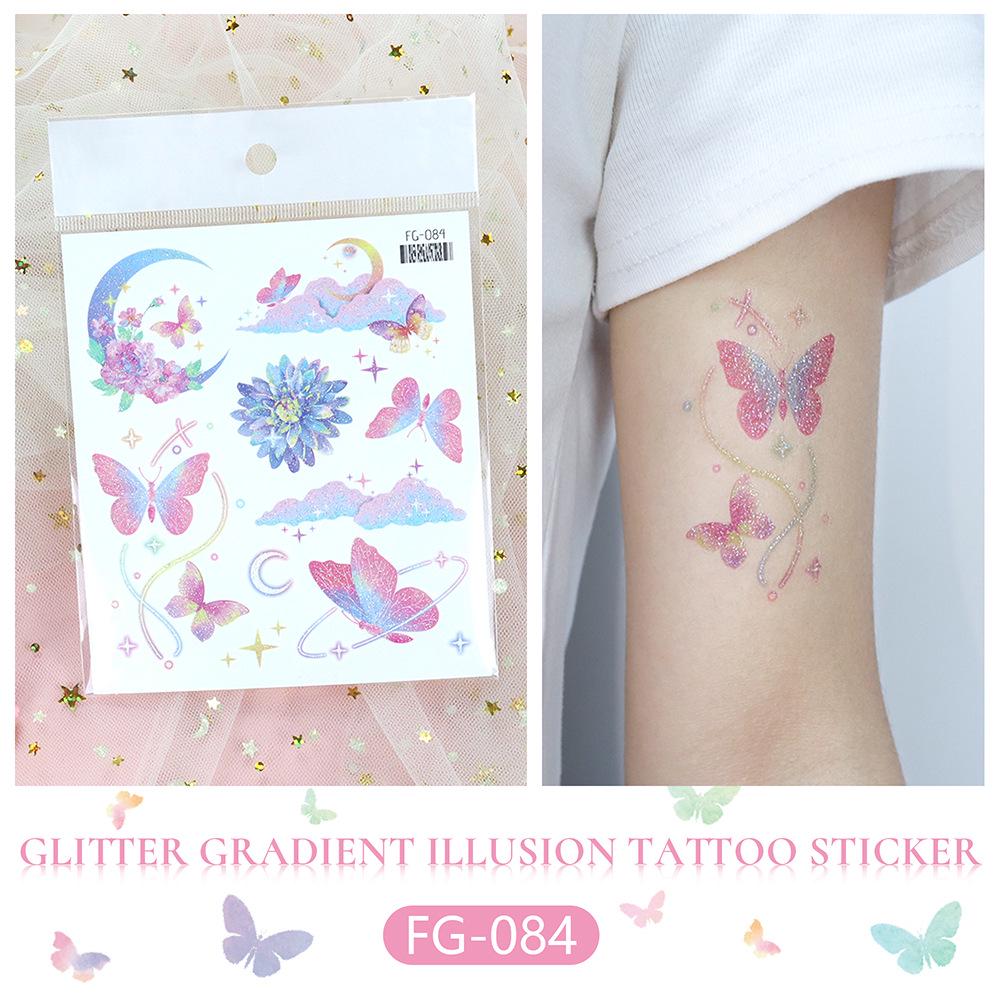 Waterproof Gradient Butterfly & Moon Goddess Tattoo Stickers