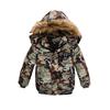 Jongens Jas Herfst Winter Effen Kleur Verdikken Capuchon Rits Mode Bontkraag Kinderen Warmhouden Bovenkleding