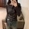 Long-sleeved T-shirt Women's Autumn and Winter Slim-fitting High-fitting Bottoming Shirt
