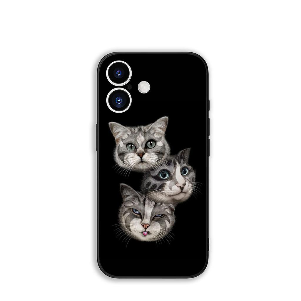 For Apple iPhone 16 15 14 Plus 13 12 Mini 17 Pro Max + 16E Air 16+ ProMax Phone Cover Case Cute Cat Meow