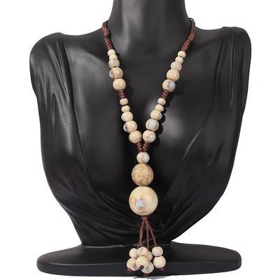Long Woven Ethnic Style Sweater Chain Versatile Women's Handmade Gourd Ceramic Necklace Holiday Gift Pendant Necklace
