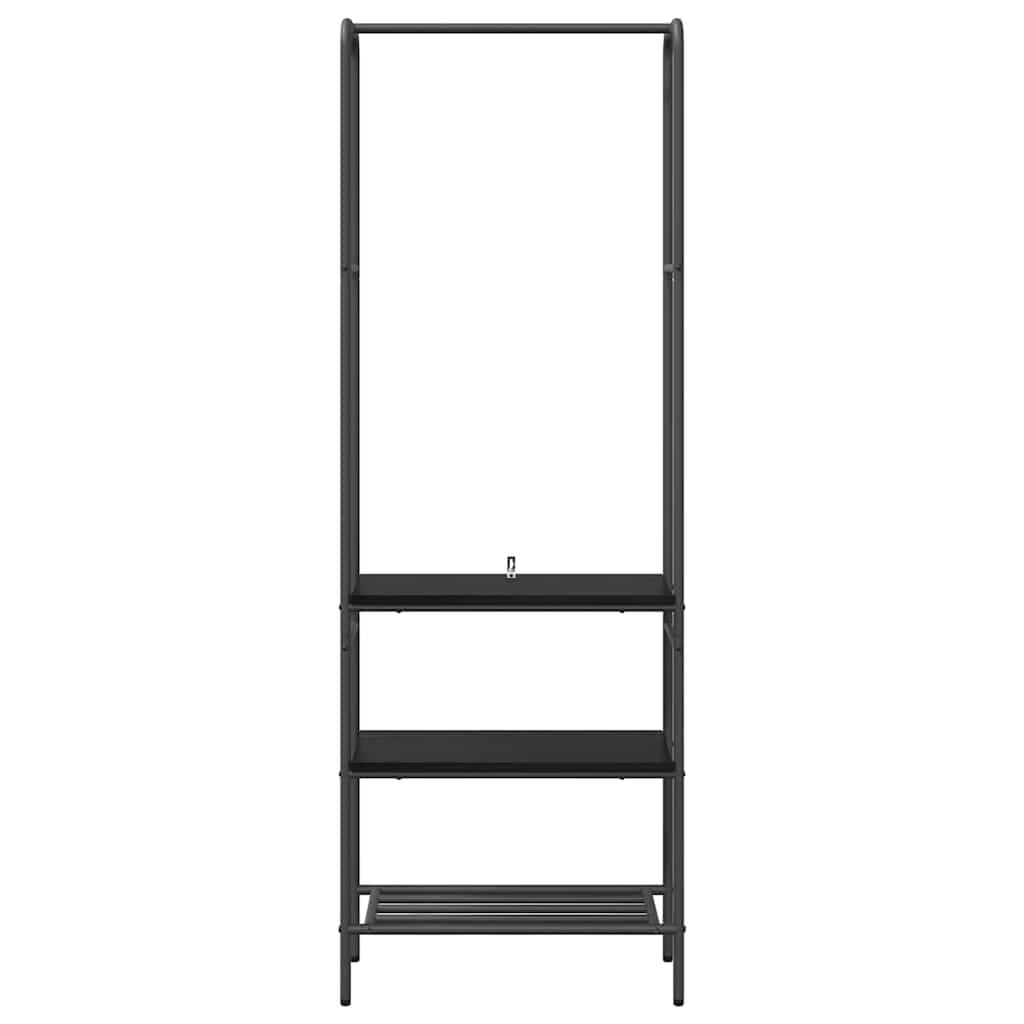 Clothing Rack with Shelf Black Oak Effect 60 X 30 X 171 Cm
