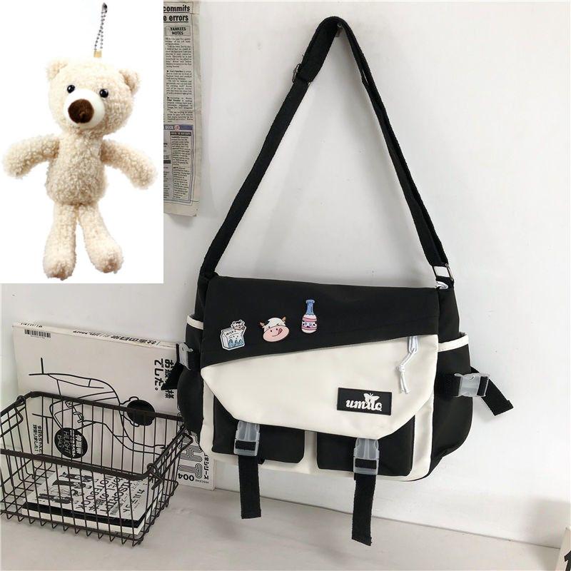 Torebki nylonowe torba na ramię o dużej pojemności torby Crossbody dla nastolatek dziewczyny mężczyźni torba Harajuku torby szkolne dla uczniów Sac