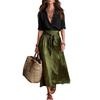 Women's Wear Loose All-match Collar Waist Ruffled Temperament Dress Two-piece Set