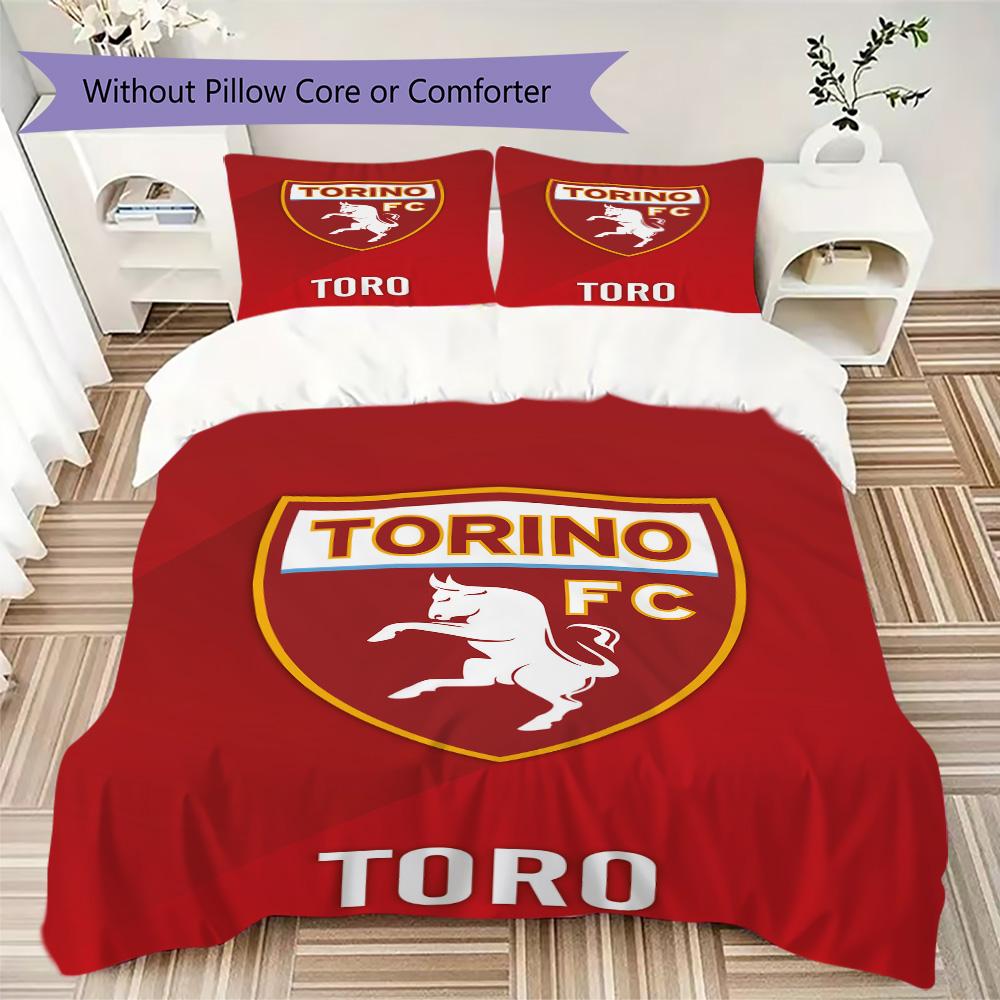 Torino Fc Pattern Bedding,Quilt Set Quilt Cover Pillowcase Home Birthday Gift (1*duvet cover+2*pillowcase,without core)DSJT261018094