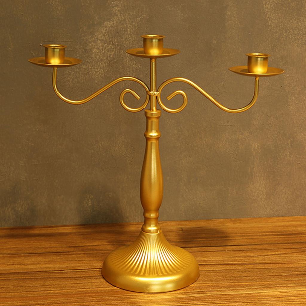 Eisenleuchter, Drei-, Kopf- & Fünf-Kopf-Kerzenhalter, Kerzenlicht-Dinner-Atmosphärendekor für Heim-Esszimmer