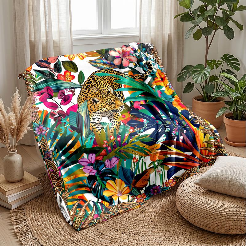Jungle Glamour Pattern 1 Theme blanket Lightweight Warm Flannel Blanket Decorative Throw Blanket for Home Decoration