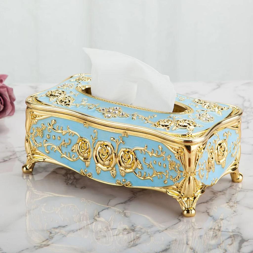 1PC European Style Tissue Box High-end El Restaurant Kitchen Napkin Extraction Box Household Tissue Storage Box