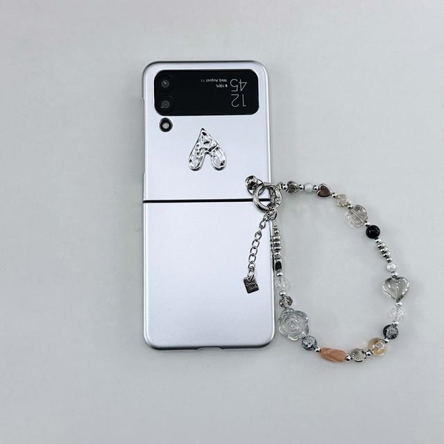 Ins 3d Relif Love Cartoon Bracelet Crystal Pc Hard Back Cover For Samsung Z Flip 4 3 5g Phone Case For Galaxy Flip3 Flip4 Capa