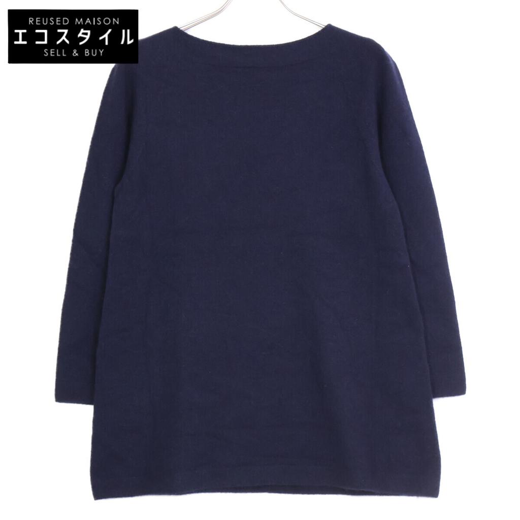 TOYOBOSHI MASE Navy 11IT-PC2012 Cashmere 100 Knit Tops 1 NavyUsed