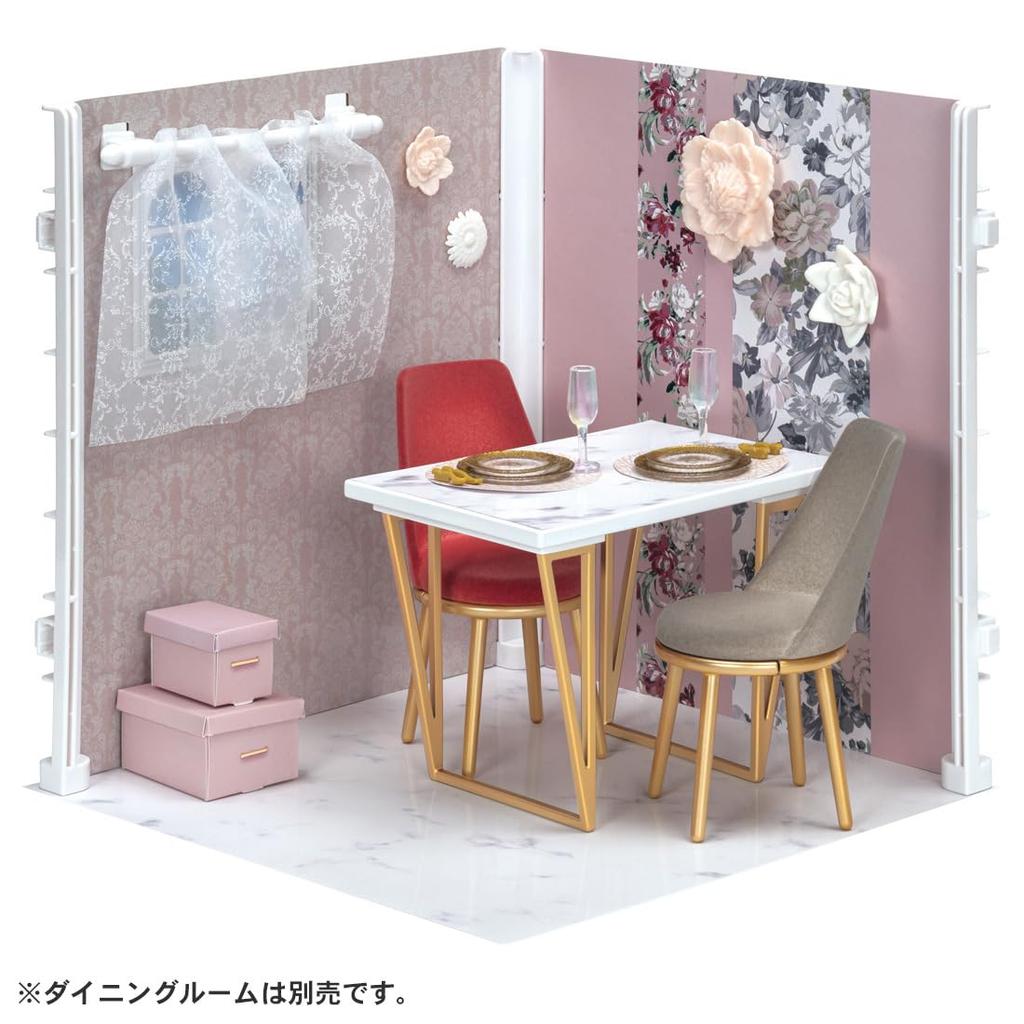TAKARA TOMY Interior Coordination Dining Table Set Pretend Play Toy for Ages 3 and Up Licca-chan LF-09 (Francfranc Collaboration) Dress-Up