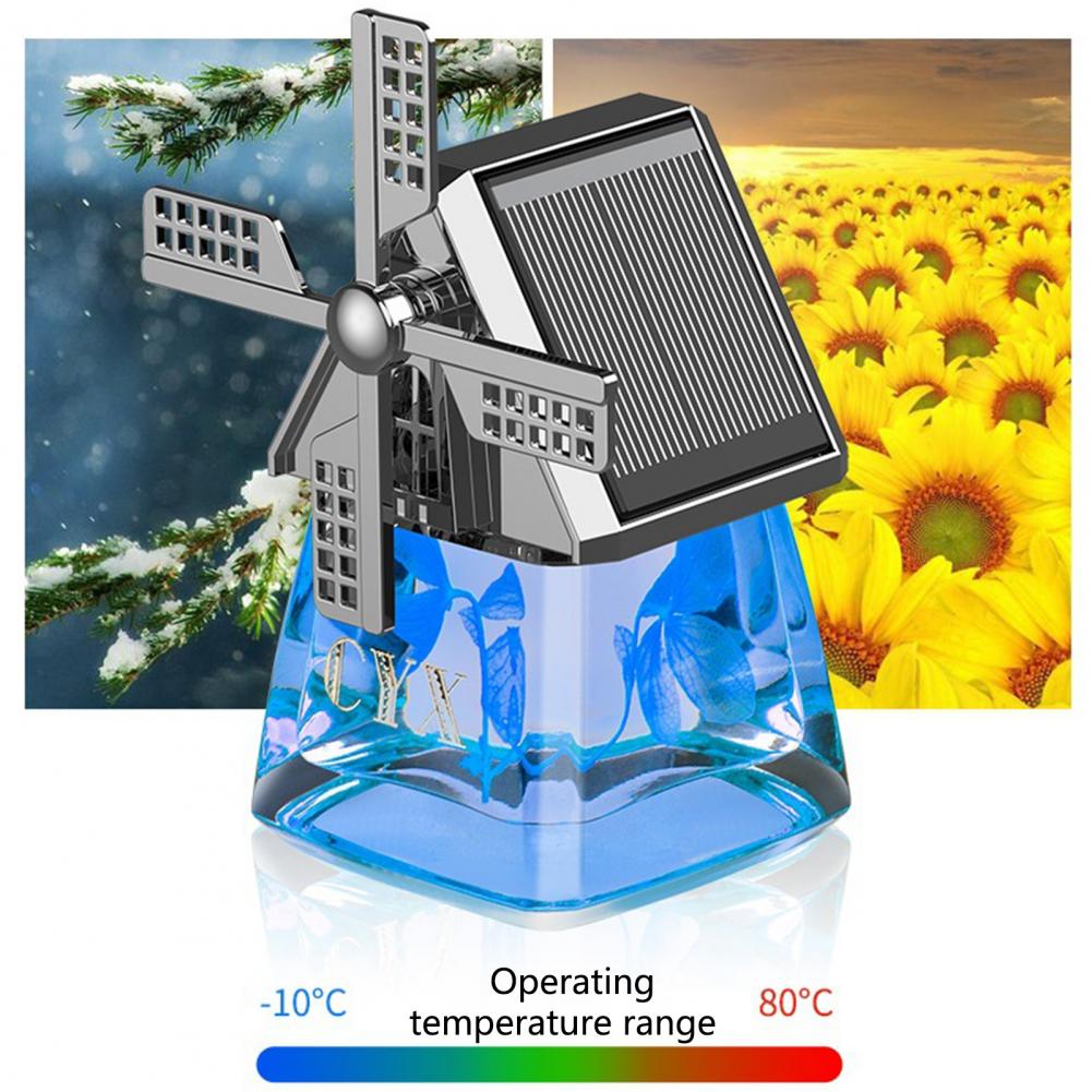 40ml Car Perfume Windmill Design Eco-friendly Deodorant High Temperature Resistant Solar Powered Car Rotating Air Freshener