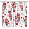 Christmas Nutcracker Shower Curtain, Christmas Tree Snowman Bathroom Curtain Decoration Set With Hook Fabric Christmas Gift